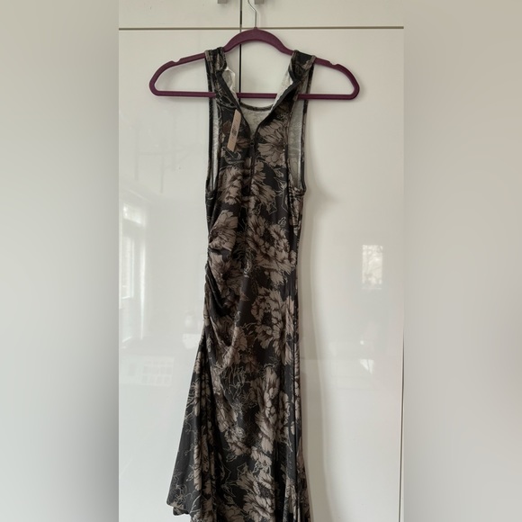 NWT Size XS- Daily Practice Anthropologie Printed Ruched Asymmetrical-Hem Dress - Picture 10 of 16